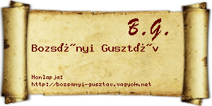 Bozsányi Gusztáv névjegykártya