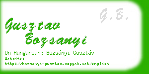 gusztav bozsanyi business card